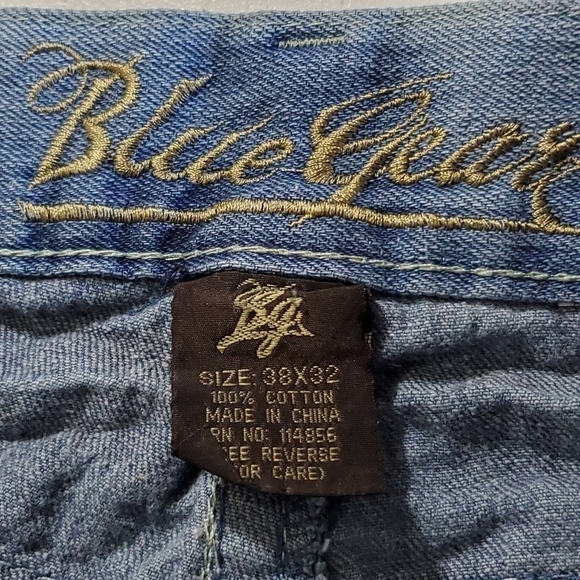 Straight Leg Relaxed Jeans Size 38 x 32 Distressed Cotton Denim Vintage - Picture 11 of 13